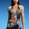 Mini sukienka z odkrytymi ramionami Ed Hardy X Bershka