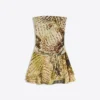 Mini sukienka z odkrytymi ramionami w paisley