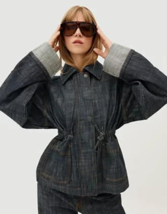 Oversize’owa kurtka z teksturowanego Denimu – Kurtki i trencze Oversize’owa kurtka z teksturowanego Denimu – Kurtki i trencze