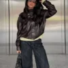 Plisowana kurtka Faux Leather – Kurtki i trencze Plisowana kurtka Faux Leather – Kurtki i trencze
