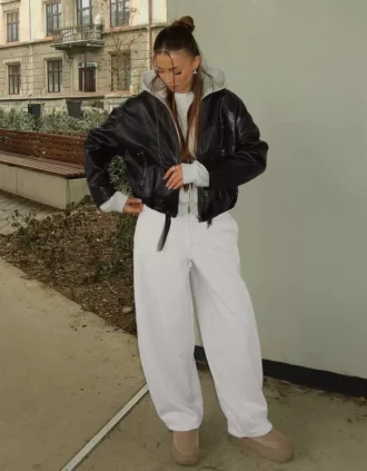 Pluszowe spodnie z ściągaczami – #Bershkastyle – damskie