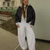 Pluszowe spodnie z ściągaczami – #Bershkastyle – damskie Pluszowe spodnie z ściągaczami – #Bershkastyle – damskie
