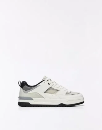Sneakersy sportowe z grubą podeszwą i wstawkami – Sneakersy