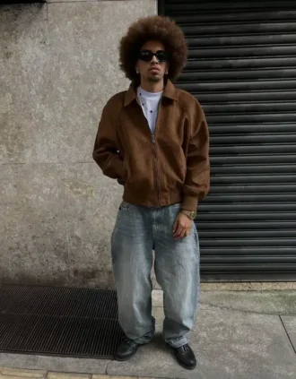 Super luźne jeansy z haftem – #Bershkastyle – Męskie