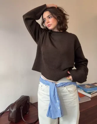 Sweter Oversize z okrągłym dekoltem