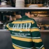 Sweter w paski z kołnierzykiem koszulki polo – Swetry i kardigany
