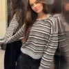 Sweter w paski z kołnierzykiem polo Sweter w paski z kołnierzykiem polo