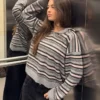 Sweter w paski z kołnierzykiem polo Sweter w paski z kołnierzykiem polo