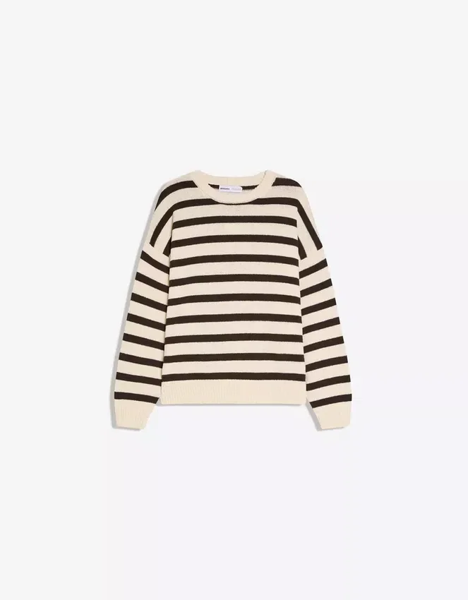 Sweter w paski z okrągłym dekoltem Sweter w paski z okrągłym dekoltem