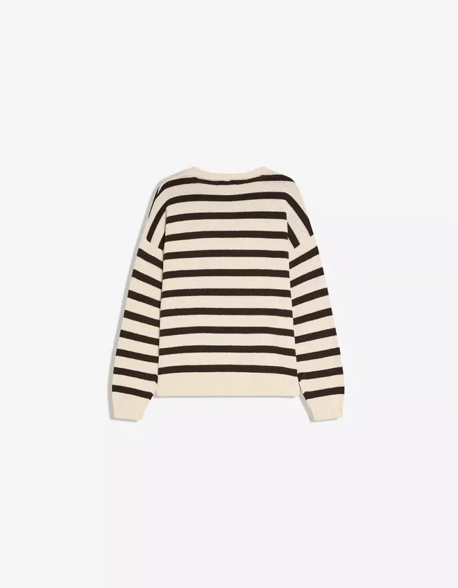Sweter w paski z okrągłym dekoltem Sweter w paski z okrągłym dekoltem