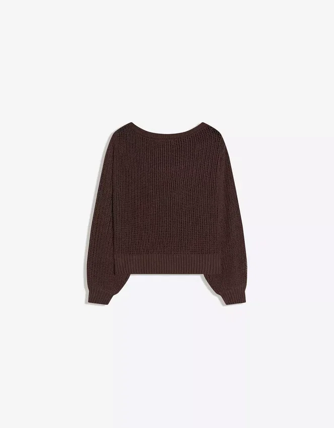 Sweter w stylu rustykalnym z ażurowym wzorem Sweter w stylu rustykalnym z ażurowym wzorem