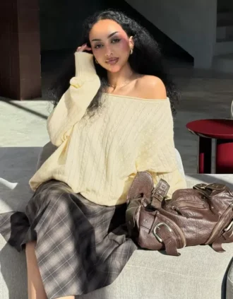 Sweter z dzianiny typu cable-knit