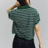 Sweter z kołnierzykiem koszulki polo w paski – topy i body