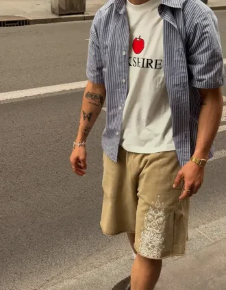Szorty bermudy z efektem sprania Aries X Bershka