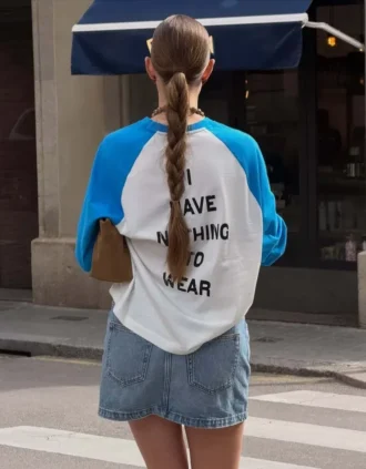 T-shirt z długim rękawem i kontrastowym nadrukiem