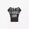 T-shirt z krótkim rękawem i asymetrycznym nadrukiem