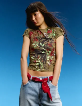 T-shirt z krótkim rękawem i nadrukiem Ed Hardy X Bershka T-shirt z krótkim rękawem i nadrukiem Ed Hardy X Bershka