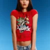 T-shirt z krótkim rękawem i nadrukiem Ed Hardy X Bershka