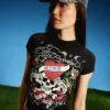 T-shirt z krótkim rękawem i nadrukiem Ed Hardy X Bershka