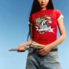 T-shirt z krótkim rękawem i nadrukiem Ed Hardy X Bershka