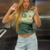 T-shirt z krótkim rękawem i nadrukiem sportowym – #Bershkastyle – damska