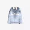 T-shirt z nadrukiem, długim rękawem i kołnierzykiem polo – #Bershkastyle – damska
