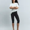 Techniczne spodnie capri z dzianiny Techniczne spodnie capri z dzianiny