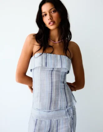 Top bandeau w paski – damski