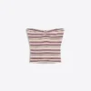 Top bandeau w paski z metaliczną nicią