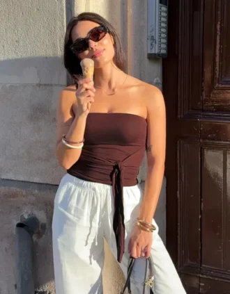 Top bandeau wiązany z przodu – #Bershkastyle – damski