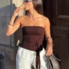 Top bandeau wiązany z przodu – #Bershkastyle – damski