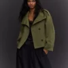 Trencz z kołnierzem w kształcie lejka – Kurtki i trencze