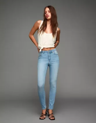 Wysokie, miękkie Jeansy Skinny – Spodnie Wysokie, miękkie Jeansy Skinny – Spodnie