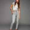 Wysokie, miękkie Jeansy Skinny – Spodnie