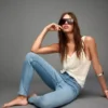 Wysokie, miękkie Jeansy Skinny – Spodnie